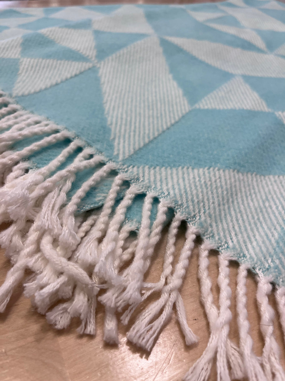JETÉ turquoise et blanc 64 X 52