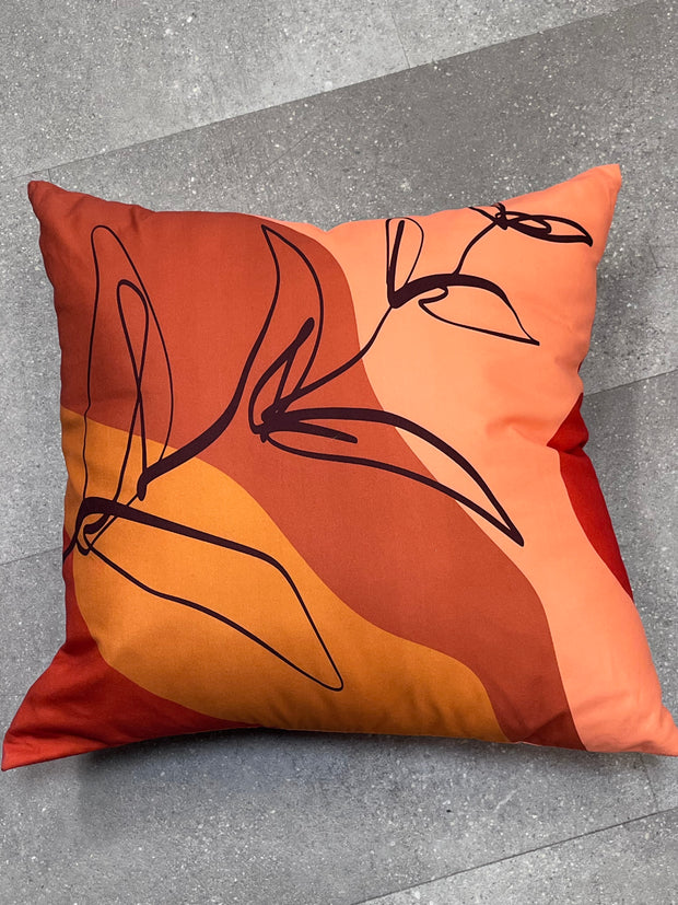 Coussins 16 X 16 tons orangés ensemble de 2