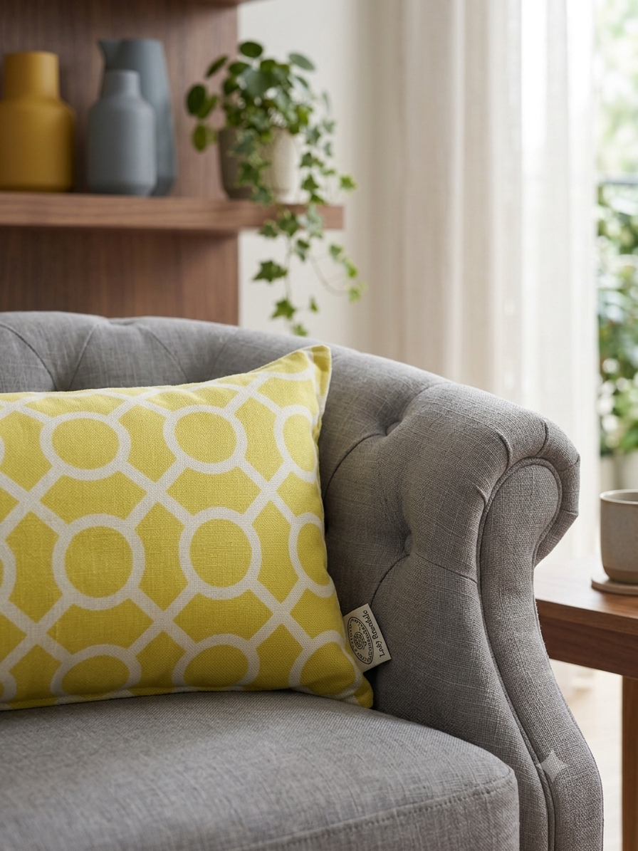 Coussins 14 X 20 jaune ensemble de 2