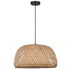SARIEL luminaire suspendu rotin IPL2025B01BK | Luminaire Plus.ca