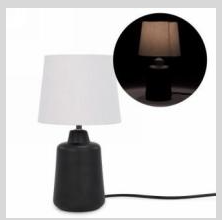 Lampe de table base noir/abat-jour blanc JX1053 | Luminaire Plus.ca