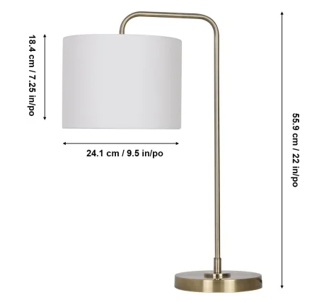 ROMANCE lampe de table 22''H doré LL2037-33