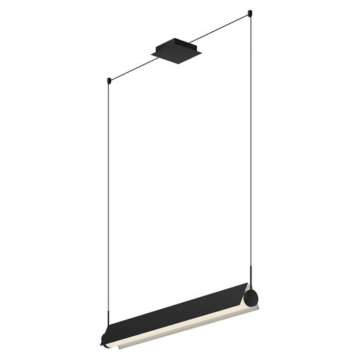 PHOENIX luminaire suspendu linéaire noir et blanc del intégré 36"