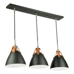 TOTE suspendu noir et cuir brun 30'' SC13324BK | Luminaire Plus.ca