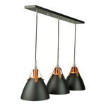 TOTE suspendu noir et cuir brun 30'' SC13324BK | Luminaire Plus.ca
