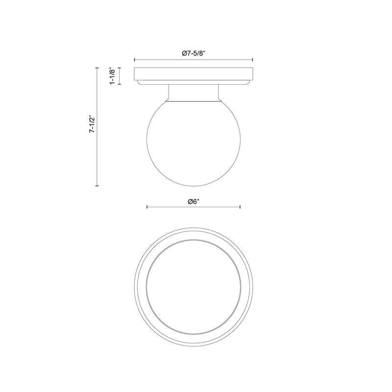 FIORE luminaire plafonnier rond 6"D SF407306