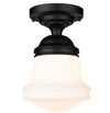VAUGHN luminaire plafonnier 10 1/2"D verre bullé ou blanc