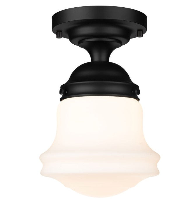 VAUGHN luminaire plafonnier 10 1/2"D verre bullé ou blanc