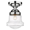 VAUGHN luminaire plafonnier 10 1/2"D verre bullé ou blanc
