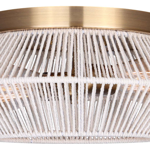 WILLOW luminaire plafonnier doré et corde blanche IFM1120A13GD | Luminaire Plus.ca