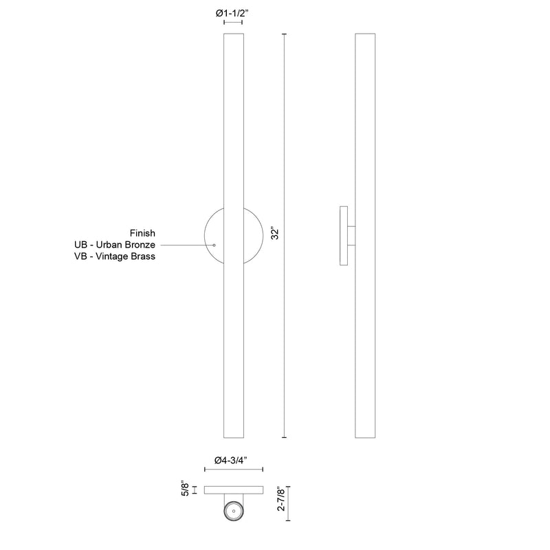 MASON luminaire mural 32"H WS90432 | Luminaire Plus.ca