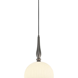KATE Luminaire suspendu avec abat-jour en verre nervuré blanc 14''D AC12111