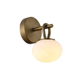VELORA Luminaire mural fini laiton antique et verre givré 5 1/4''L AC12251LB