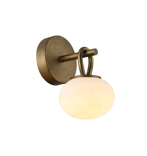 VELORA Luminaire mural fini laiton antique et verre givré 5 1/4''L AC12251LB