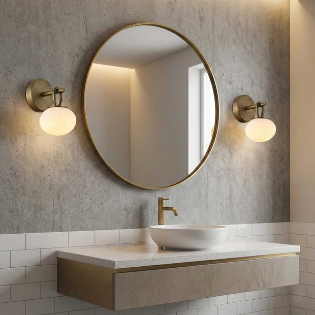 VELORA Luminaire mural fini laiton antique et verre givré 5 1/4''L AC12251LB