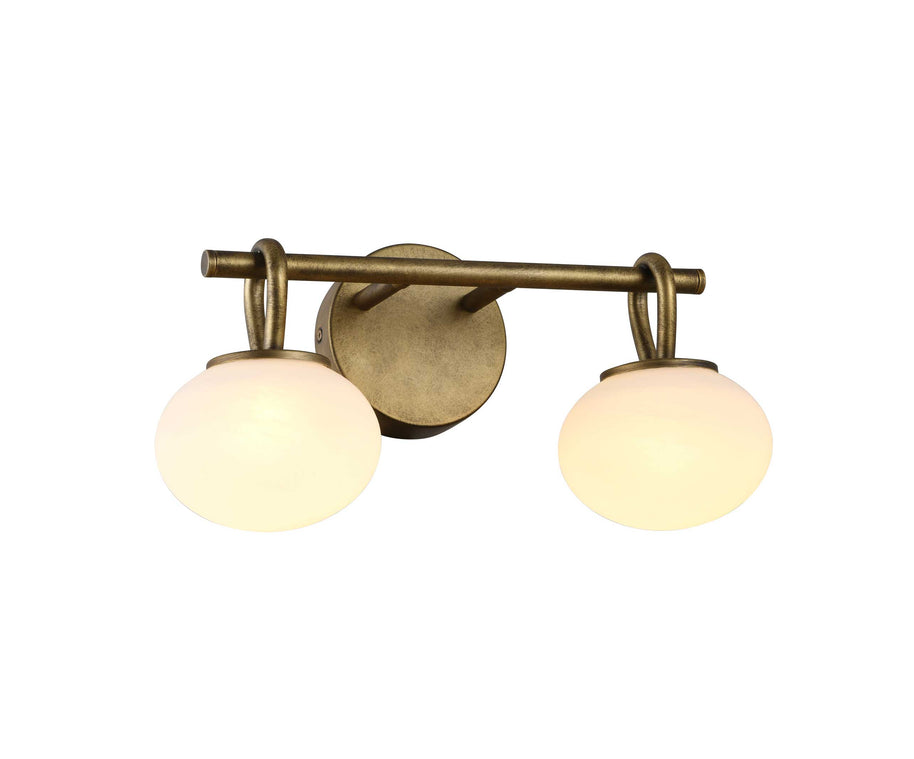 VELORA Luminaire mural laiton antique et verres givrés 14 1/4''L AC12252LB