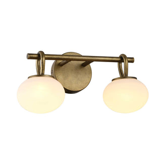 VELORA Luminaire mural laiton antique et verres givrés 14 1/4''L AC12252LB
