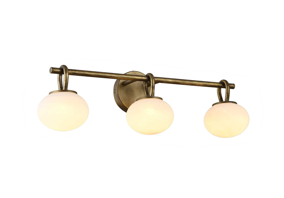 VELORA Luminaire mural laiton antique et verres givrés 23 1/4''L AC12253LB