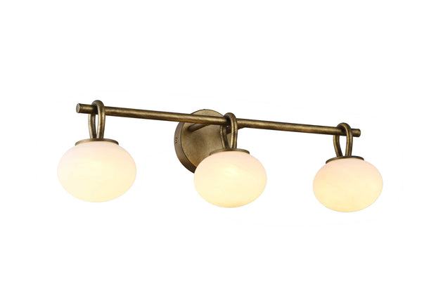 VELORA Luminaire mural laiton antique et verres givrés 23 1/4''L AC12253LB