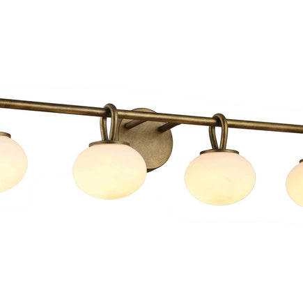 VELORA Luminaire mural laiton antique et verres givrés 32'' L AC12254LB