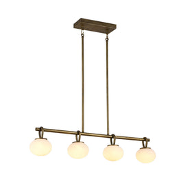 VELORA Luminaire suspendu laiton antique avec verres givrés - 34 3/4''L AC12257LB