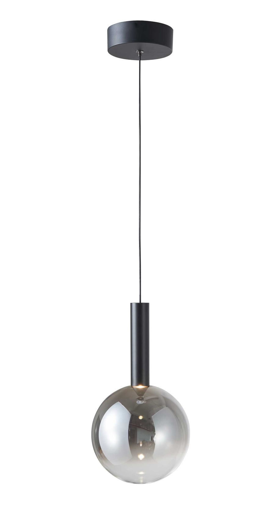 MODELLA Luminaire suspendu noir et verre fumé 8'' D AC5001BK