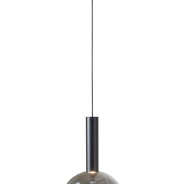 MODELLA Luminaire suspendu noir et verre fumé 8'' D AC5001BK