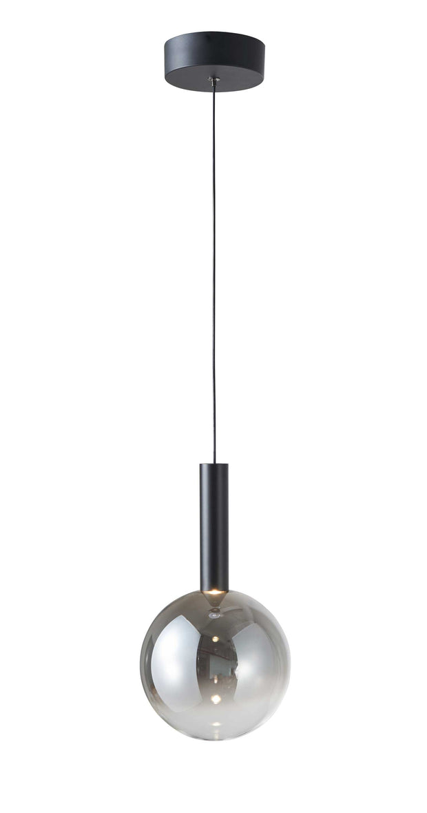 MODELLA Luminaire suspendu noir et verre fumé 8'' D AC5001BK
