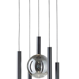 MODELLA Luminaire suspendu noir et verres fumés 21''D AC5005BK