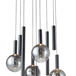 MODELLA Luminaire suspendu noir et verres fumés  24 1/2'' D AC5009BK