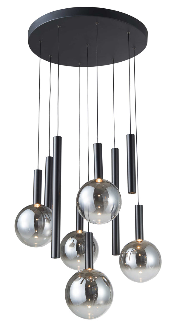 MODELLA Luminaire suspendu noir et verres fumés  24 1/2'' D AC5009BK