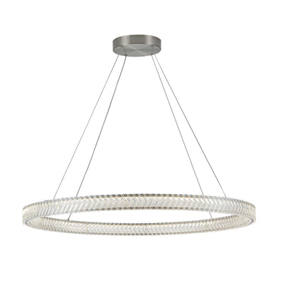 CHEVRON Luminaire suspendu nickel brossé et cristal 24