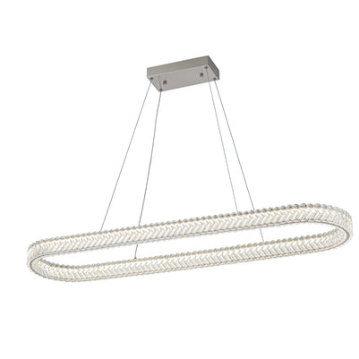 CHEVRON Luminaire suspendu nickel brossé et cristal 12'' L AC5054BN