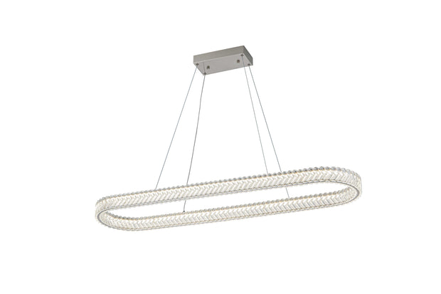 CHEVRON Luminaire suspendu nickel brossé et cristal 12'' L AC5054BN