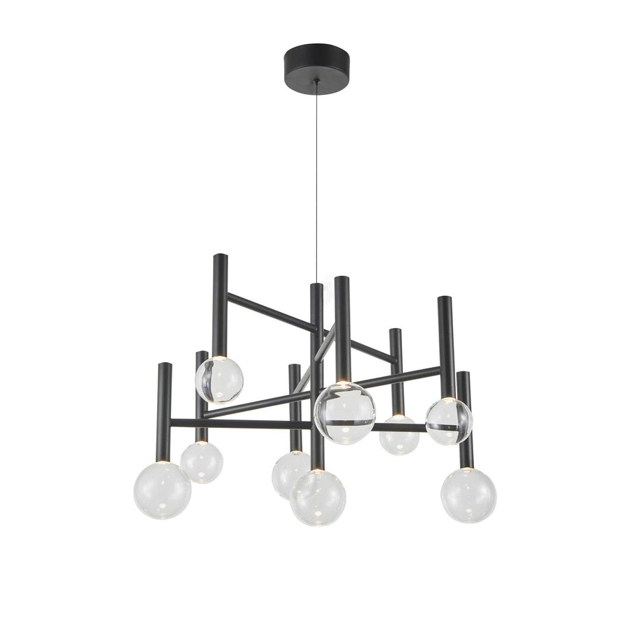 TERRA Luminaire suspendu noir et verres clairs 25 1/2''L AC6859BK