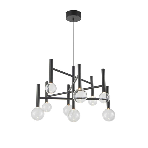 TERRA Luminaire suspendu noir et verres clairs 25 1/2''L AC6859BK