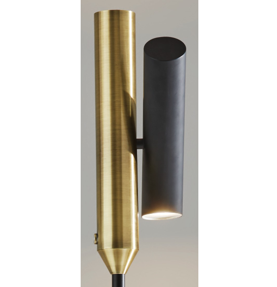 VEGA lampe de plancher noir et doré 4079-01 | Luminaire Plus.ca