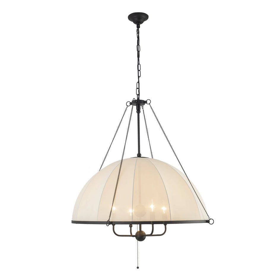 CROSBY Luminaire suspendu et  abat-jour en tissu blanc 33'' D CH661433