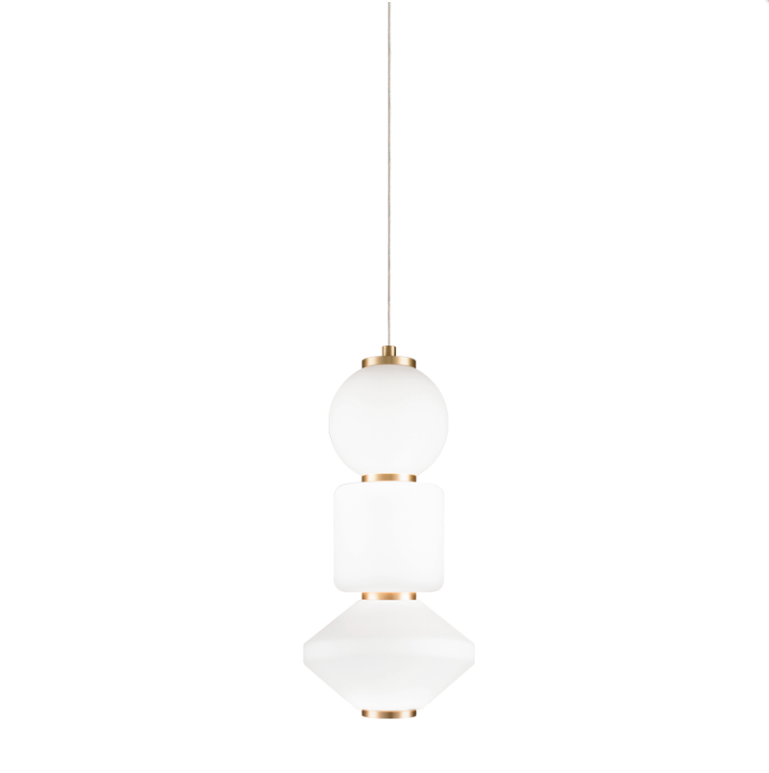 DANGO luminaire suspendu doré et verre blanc C82412OG