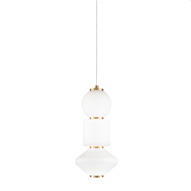 DANGO luminaire suspendu doré et verre blanc C82412OG