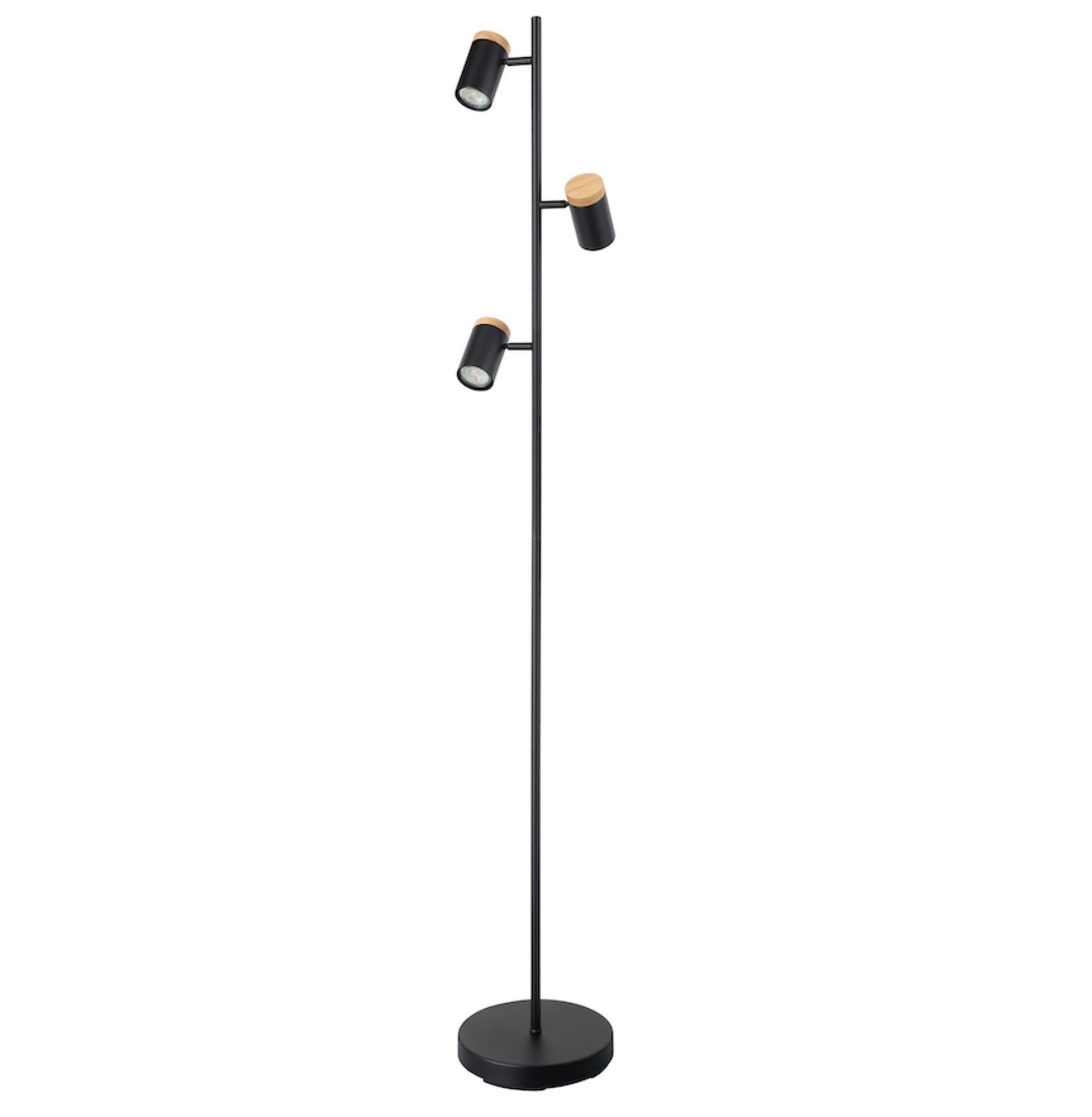 CHATTERTON lampe de plancher noir et bois 205831A | Luminaire Plus.ca