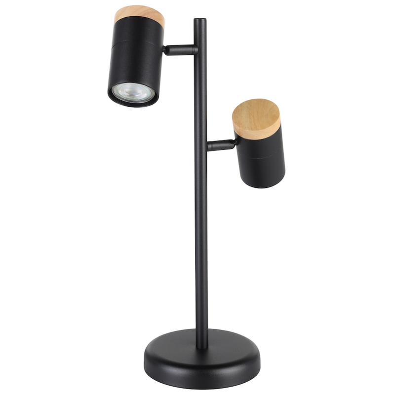 CHATTERTON lampe de table noir et bois 205832A