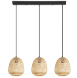 DEMBLEBY luminaire suspendu noir et rotin 43262A | Luminaire Plus.ca