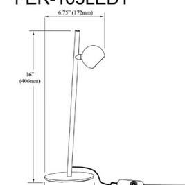 FERNANDA lampe de table 16''H doré FER-165LEDT-AGB