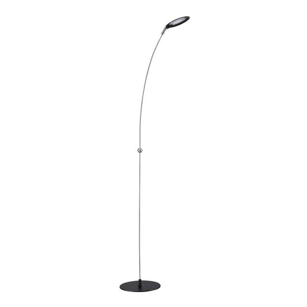 BRON lampe de plancher noir et nickel brossé FL7001-BLK/SS | Luminaire Plus.ca