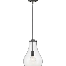 FRANKIE luminaire suspendu noir et verre clair 83117BK| Luminaire Plus.ca