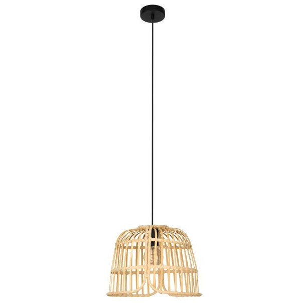 GLYNEATH luminaire suspendu noir et  bois 14 3/4'' 43873A| Luminaire Plus.ca