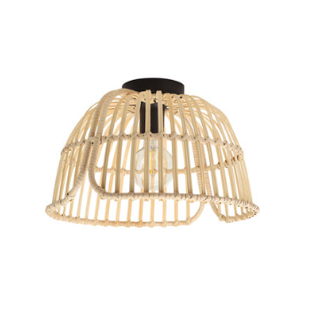 GLYNEATH luminaire plafonnier noir et bois 14 3/4'' 43872A | Luminaire Plus.ca