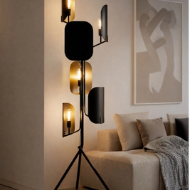 ZYRIC lampe de plancher noir et doré IFL2280B67BKG