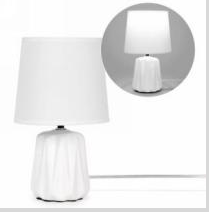 lampe de table base blanche/abat-jour blanche